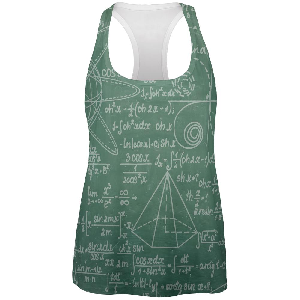 Math Geek Formulas Chalkboard All Over Womens Work Out Tank Top Women's Tank Tops Old Glory 2XL Multi