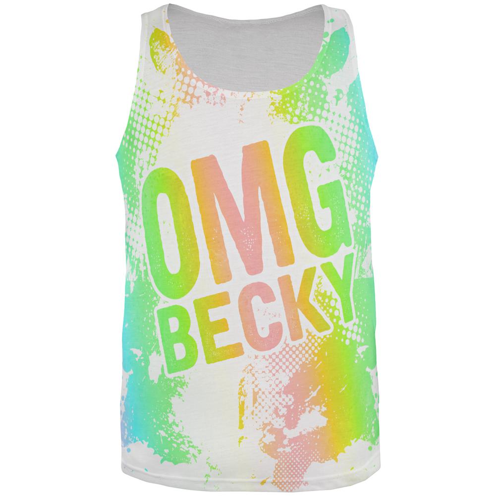 OMG Becky Makeup Splatter All Over Mens Tank Top Men's Tank Tops Old Glory 2XL Multi
