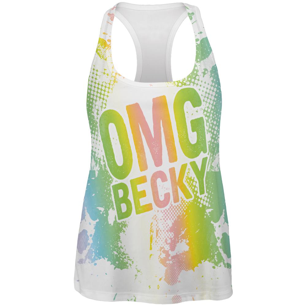 OMG Becky Makeup Splatter All Over Womens Work Out Tank Top Women's Tank Tops Old Glory 2XL Multi