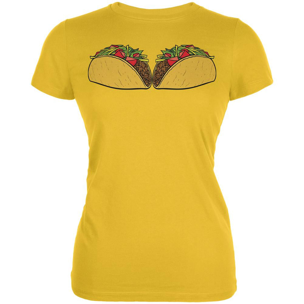 Cinco De Mayo Big Tacos Best Funny Juniors Soft T Shirt Juniors T-Shirts Old Glory 2XL Yellow