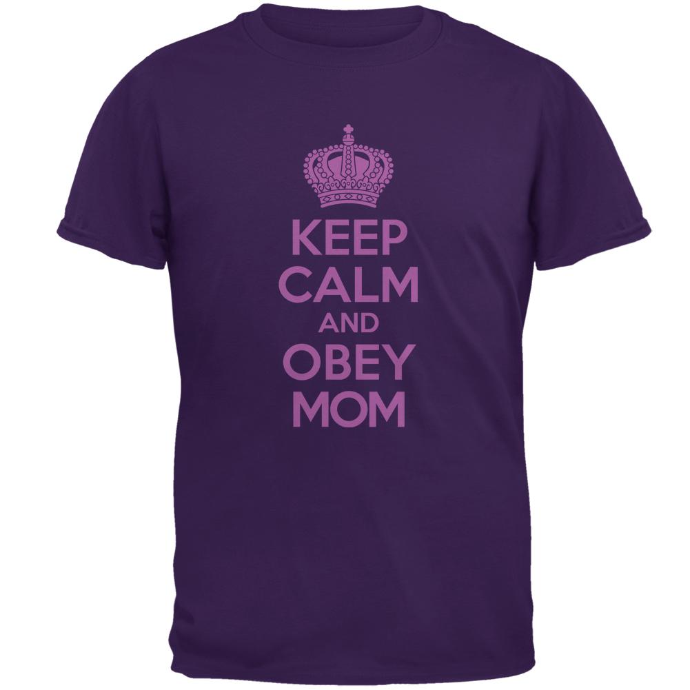 Mother's Day Keep Calm And Obey Mom Mens T Shirt Men's T-Shirts Old Glory 2XL Purple