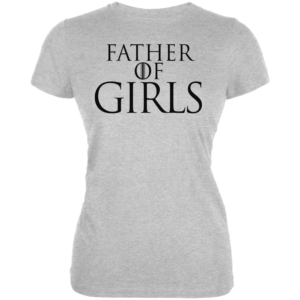 Father's Day Father of Dragons Girls Juniors Soft T Shirt Juniors T-Shirts Old Glory 2XL Grey