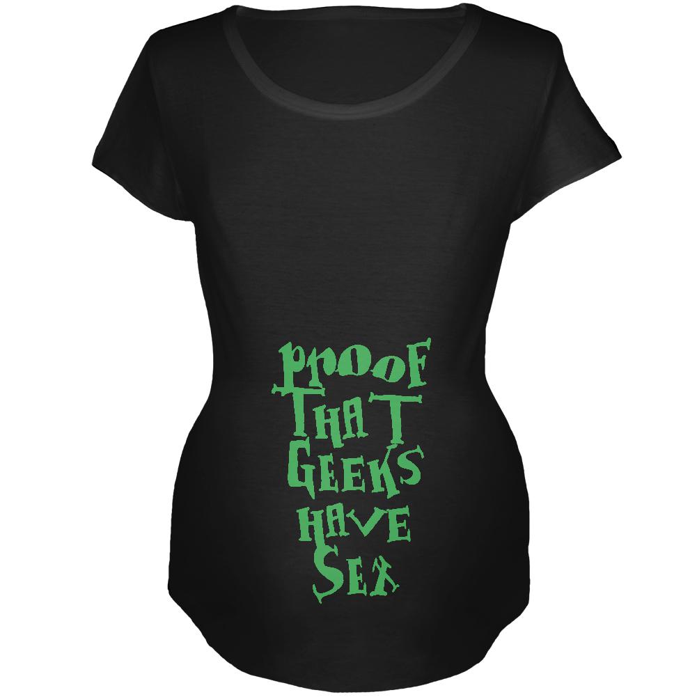 Proof That Geeks Have Sex Funny Maternity Soft T Shirt Maternity T-Shirts Old Glory 2XL Black