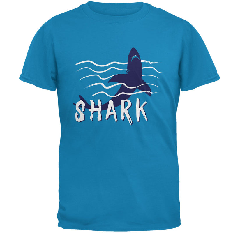 Summer Sun Shark Rising Waves Mens T Shirt Men's T-Shirts Old Glory 2XL Sapphire
