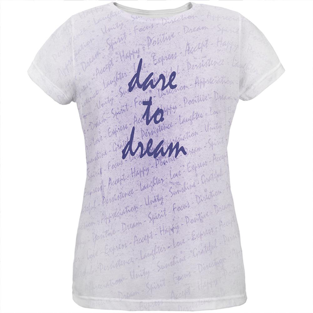 Inspirational Words Dare To Dream All Over Womens T Shirt Women's T-Shirts Old Glory 2XL Multi