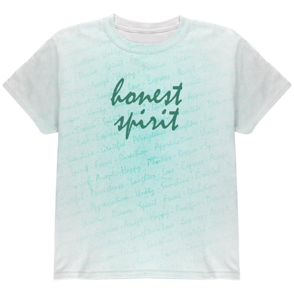 Inspirational Words Honest Spirit All Over Youth T Shirt Youth T-Shirts Old Glory LG Multi