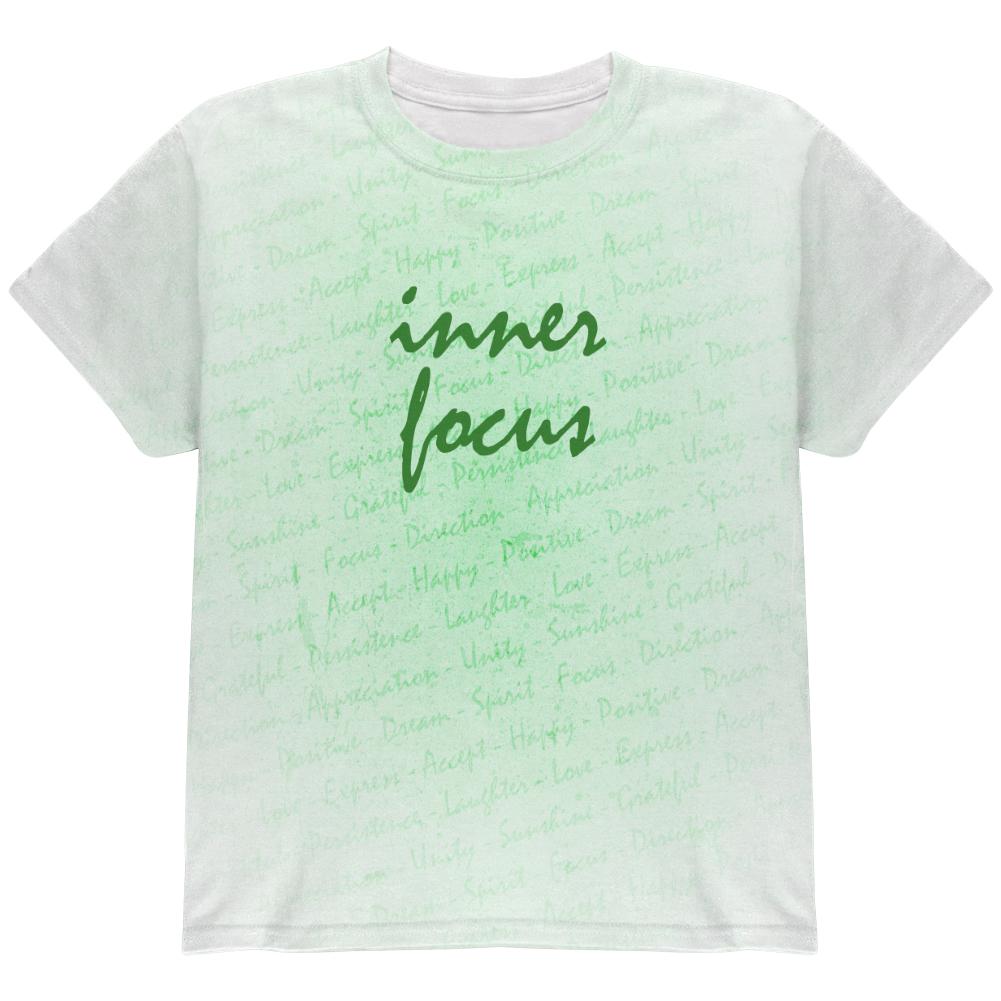 Inspirational Words Inner Focus All Over Youth T Shirt Youth T-Shirts Old Glory LG Multi