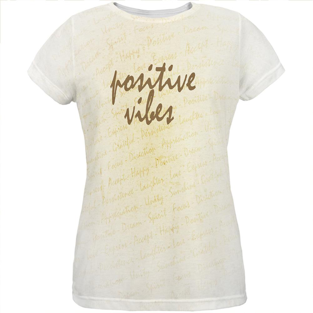Inspirational Words Positive Vibes All Over Womens T Shirt Women's T-Shirts Old Glory 2XL Multi