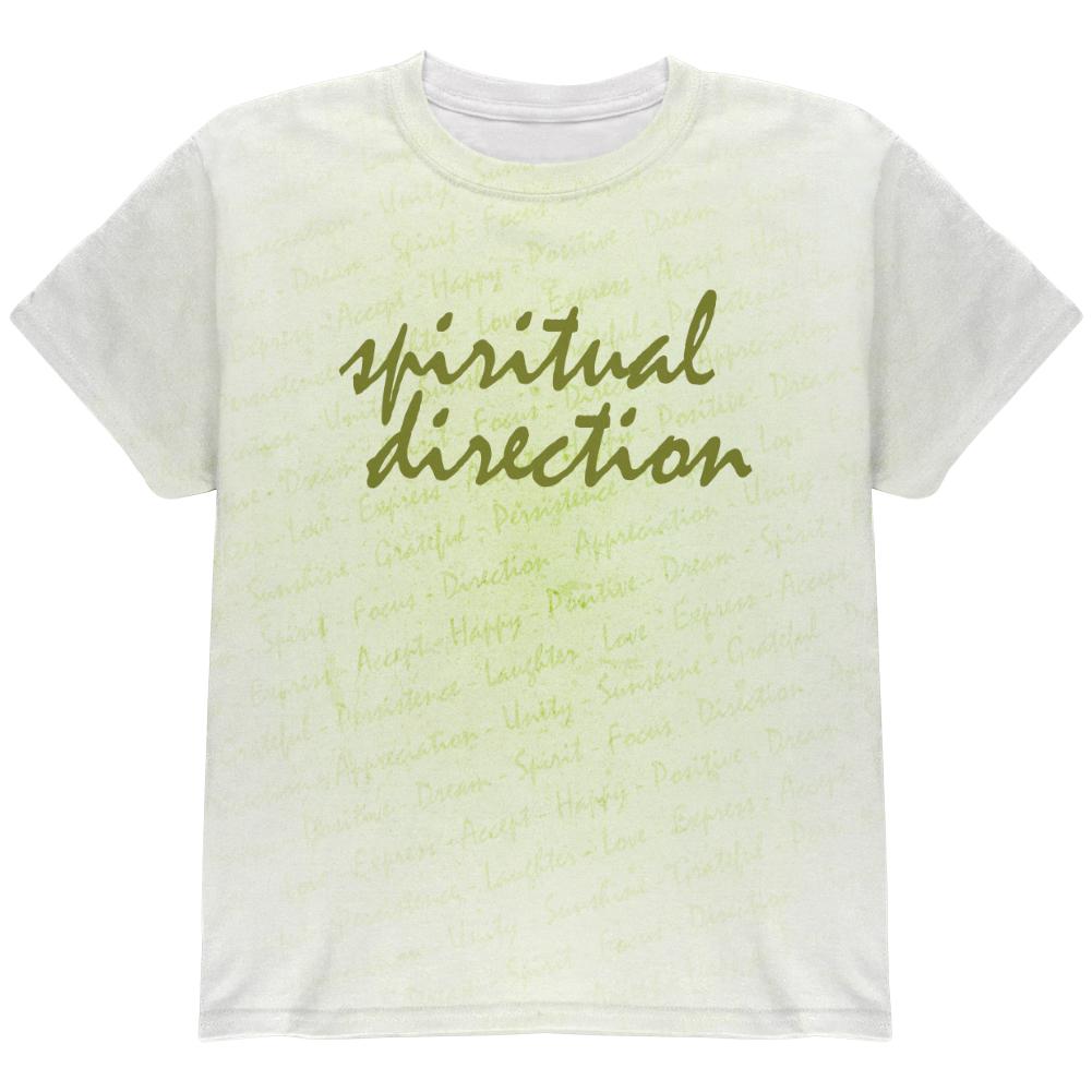 Inspirational Words Spiritual Direction All Over Youth T Shirt Youth T-Shirts Old Glory LG Multi