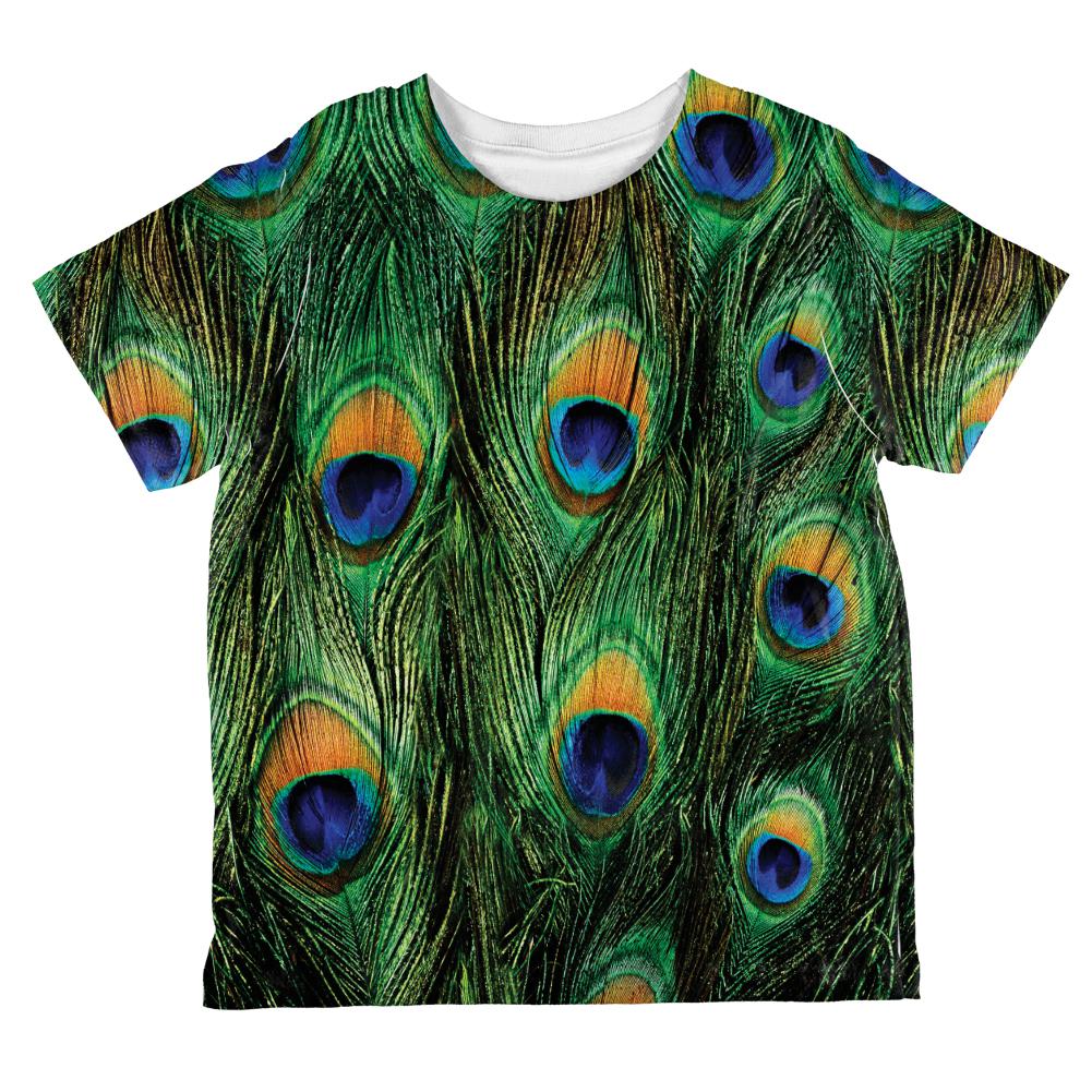 Peacock Feathers All Over Toddler T Shirt Toddler T-Shirts Old Glory 2T Multi