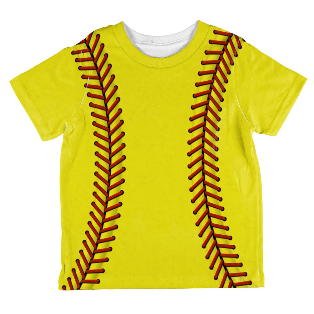 Softball All Over Toddler T Shirt Toddler T-Shirts Old Glory 2T Multi