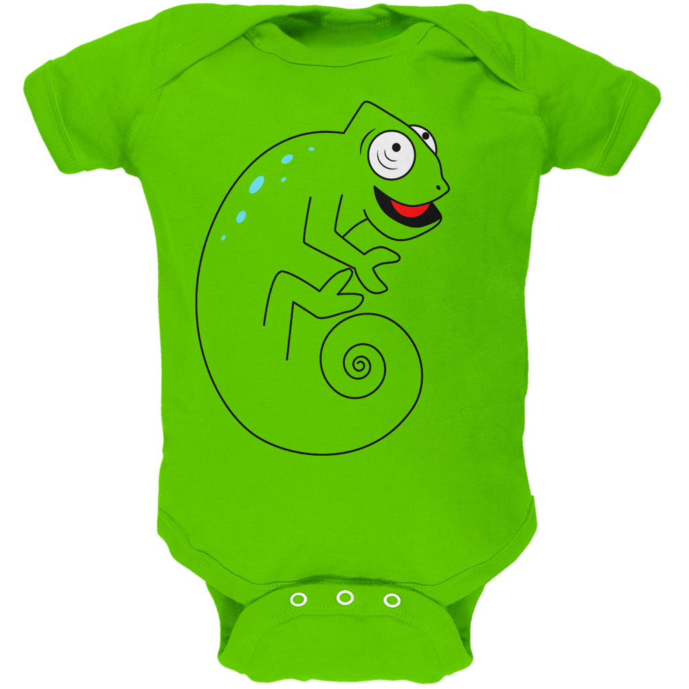 Chameleon Spiral Tail Soft Baby One Piece Baby One Piece Old Glory 0-3M Green