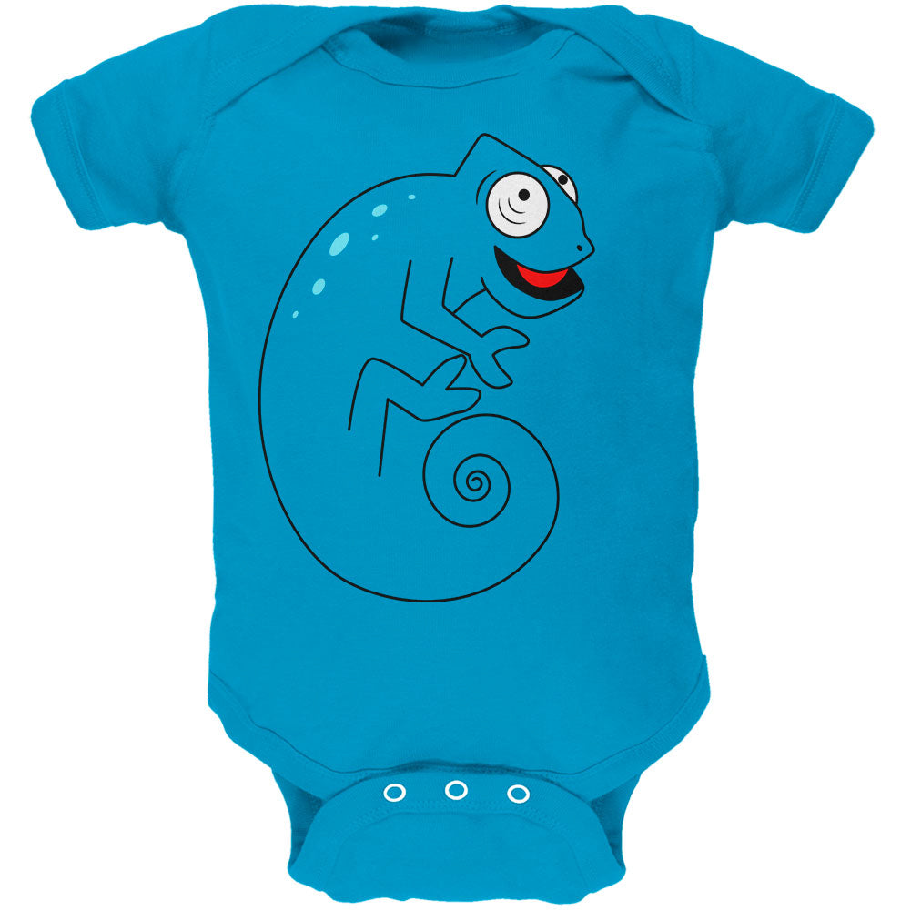 Chameleon Spiral Tail Soft Baby One Piece Baby One Piece Old Glory 0-3M Blue
