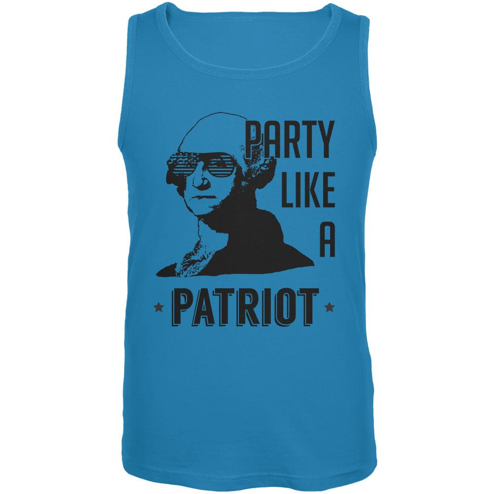 4th of July Party like a Patriot Mens Tank Top Men's Tank Tops Old Glory LG Turquoise