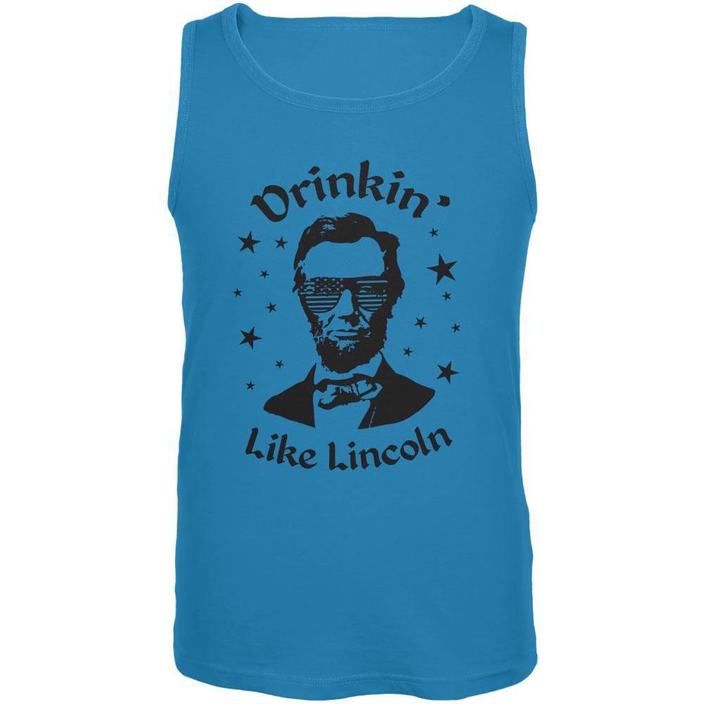 4th of July Drinkin' Like Lincoln Mens Tank Top Men's Tank Tops Old Glory SM