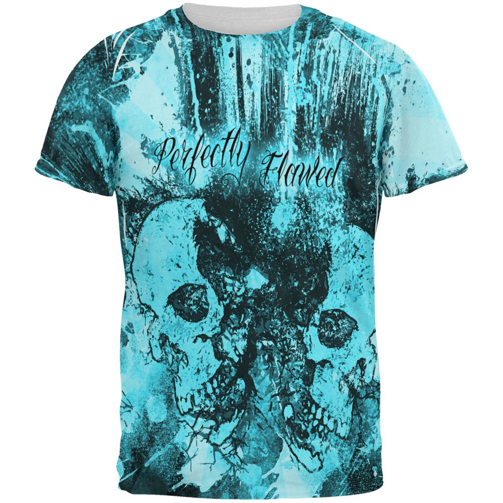Perfectly Flawed Blue Dreaming Skulls All Over Mens T Shirt Men's T-Shirts Old Glory 2XL Multi