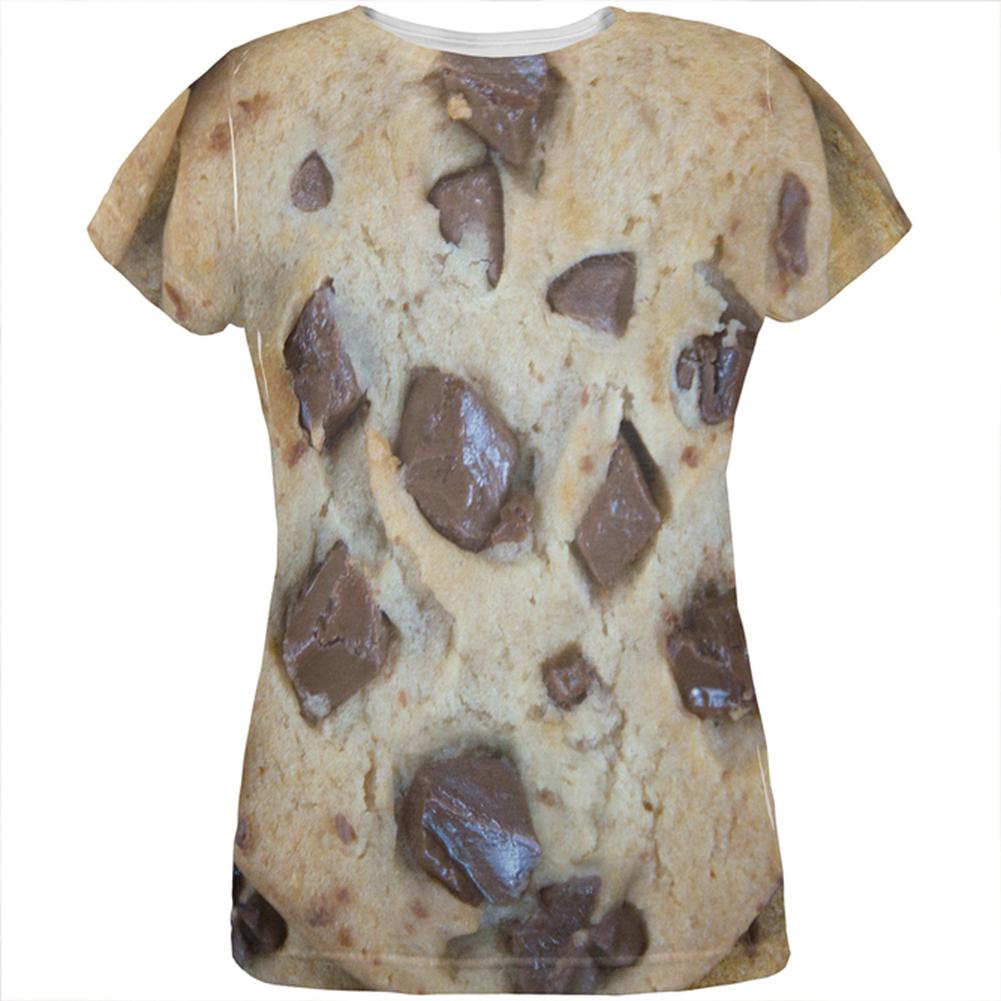 Chocolate Chip Cookies Chunks All Over Womens T Shirt Women's T-Shirts Old Glory 2XL Multi