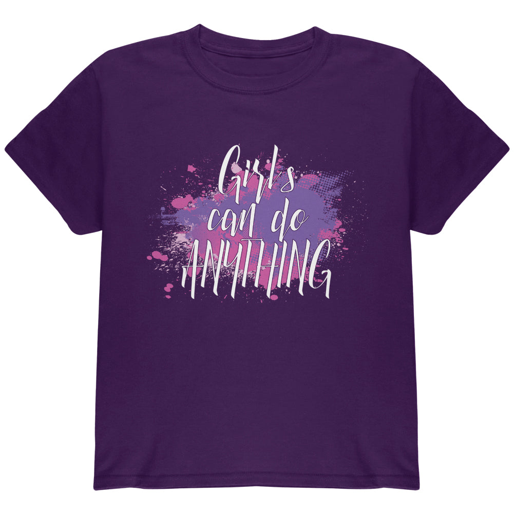 Girls Can Do Anything Girl Power Youth T Shirt Youth T-Shirts Old Glory YLG Purple