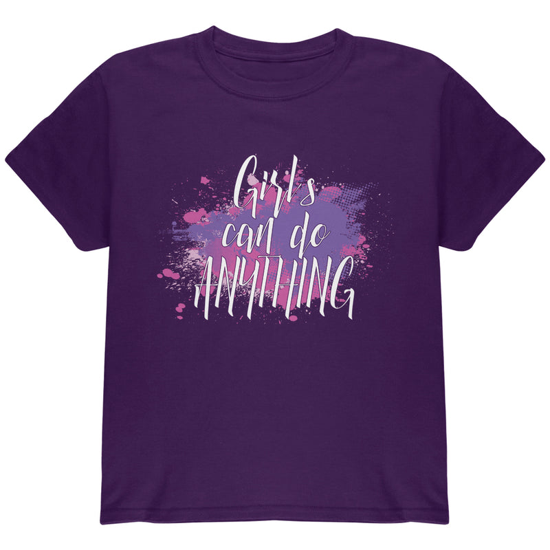 Girls Can Do Anything Girl Power Youth T Shirt Youth T-Shirts Old Glory YLG Purple