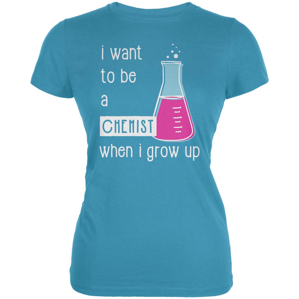 When I Grow Up Chemist Juniors Soft T Shirt Juniors T-Shirts Old Glory LG Aqua