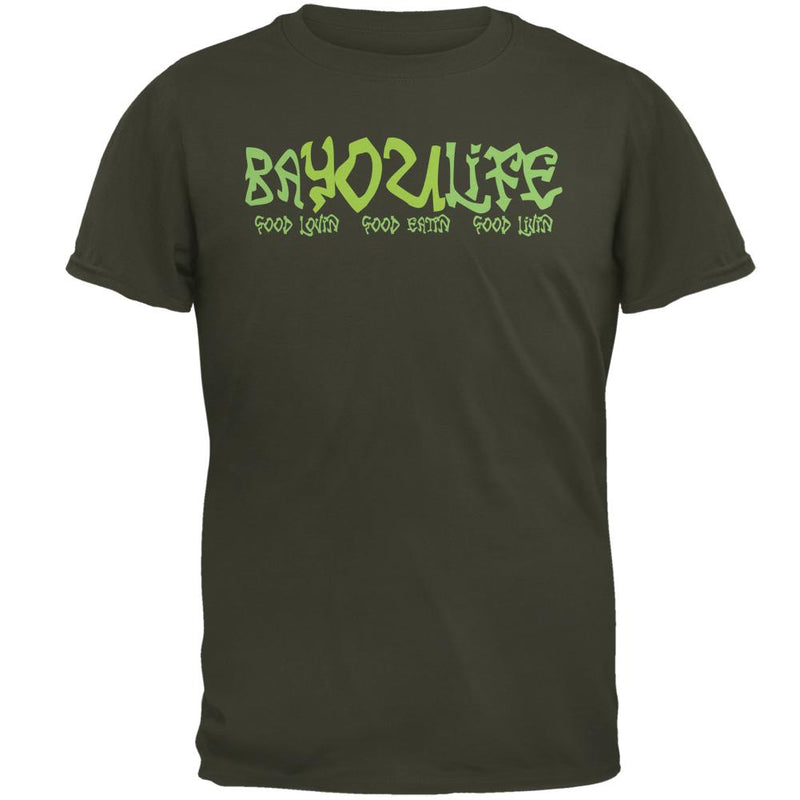 Bayou Life Cajun Louisiana Mens T Shirt Men's T-Shirts Old Glory 2XL Olive