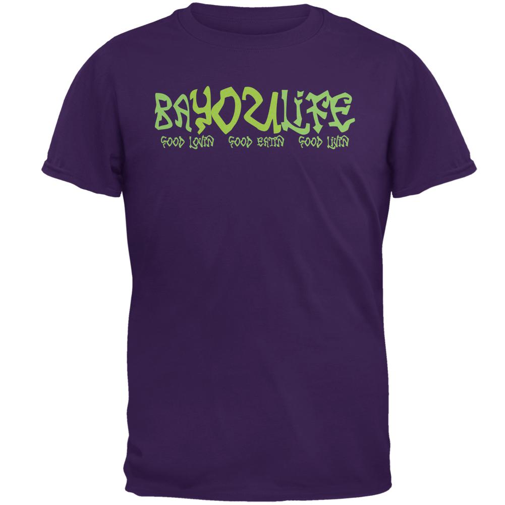 Bayou Life Cajun Louisiana Mens T Shirt Men's T-Shirts Old Glory 2XL Purple