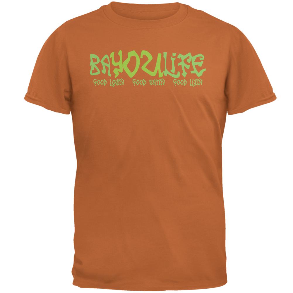 Bayou Life Cajun Louisiana Mens T Shirt Men's T-Shirts Old Glory 2XL Texas Orange