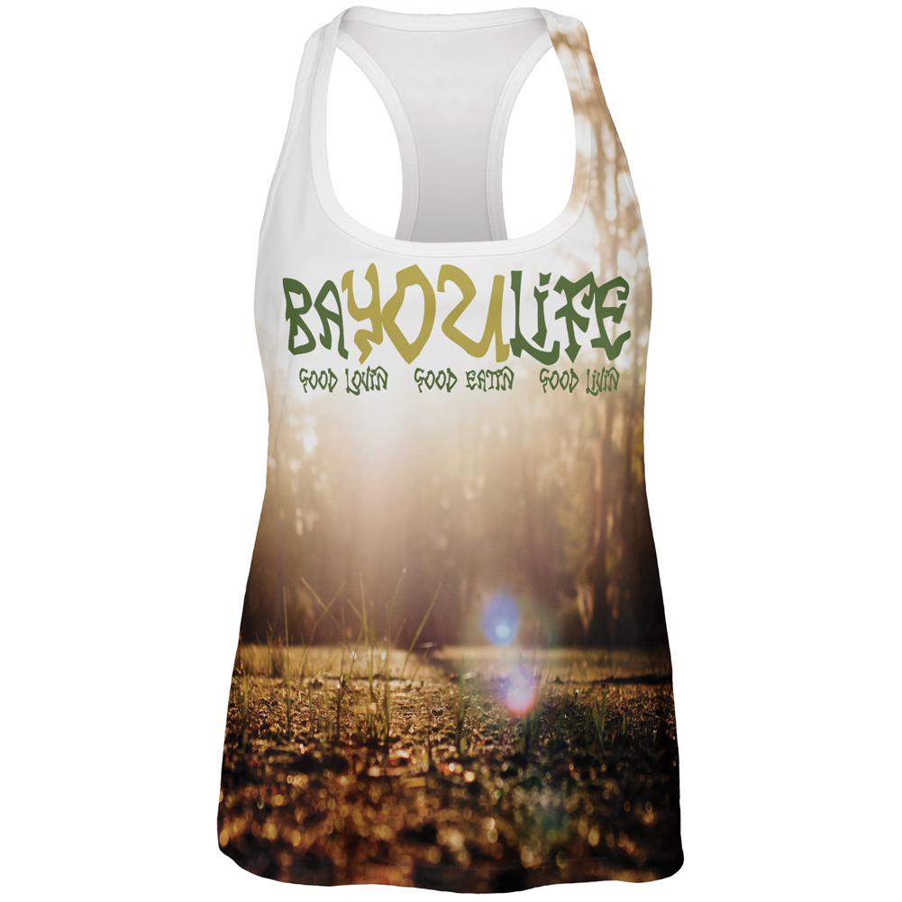 Bayou Life Swamp Sunrise Cajun Louisiana All Over Womens Work Out Tank Top Women's Tank Tops Old Glory 2XL Multi