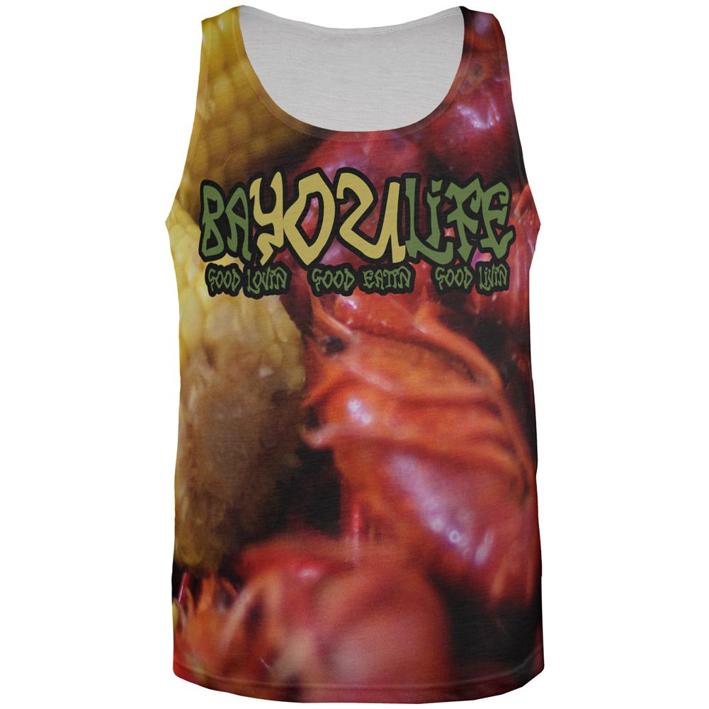 Bayou Life Crawfish Boil Cajun Louisiana All Over Mens Tank Top Men's Tank Tops Old Glory 2XL Multi