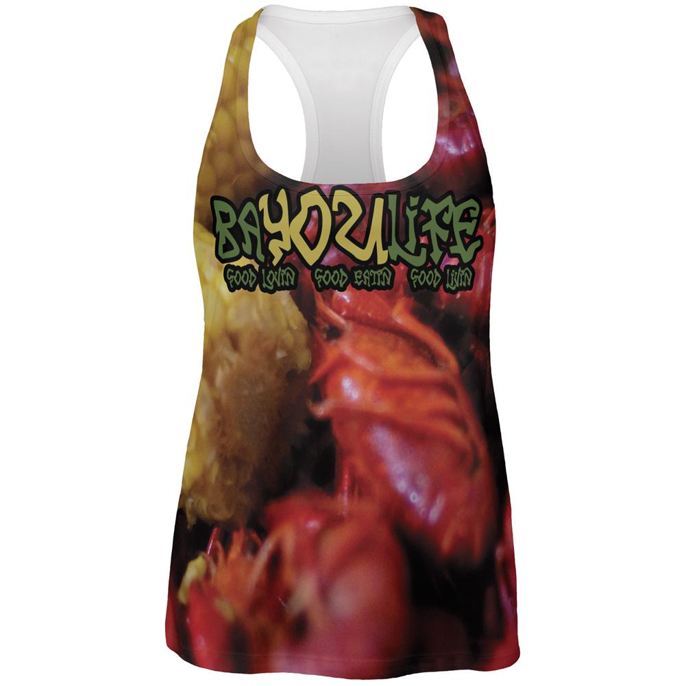 Bayou Life Crawfish Boil Cajun Louisiana All Over Womens Work Out Tank Top Women's Tank Tops Old Glory 2XL Multi