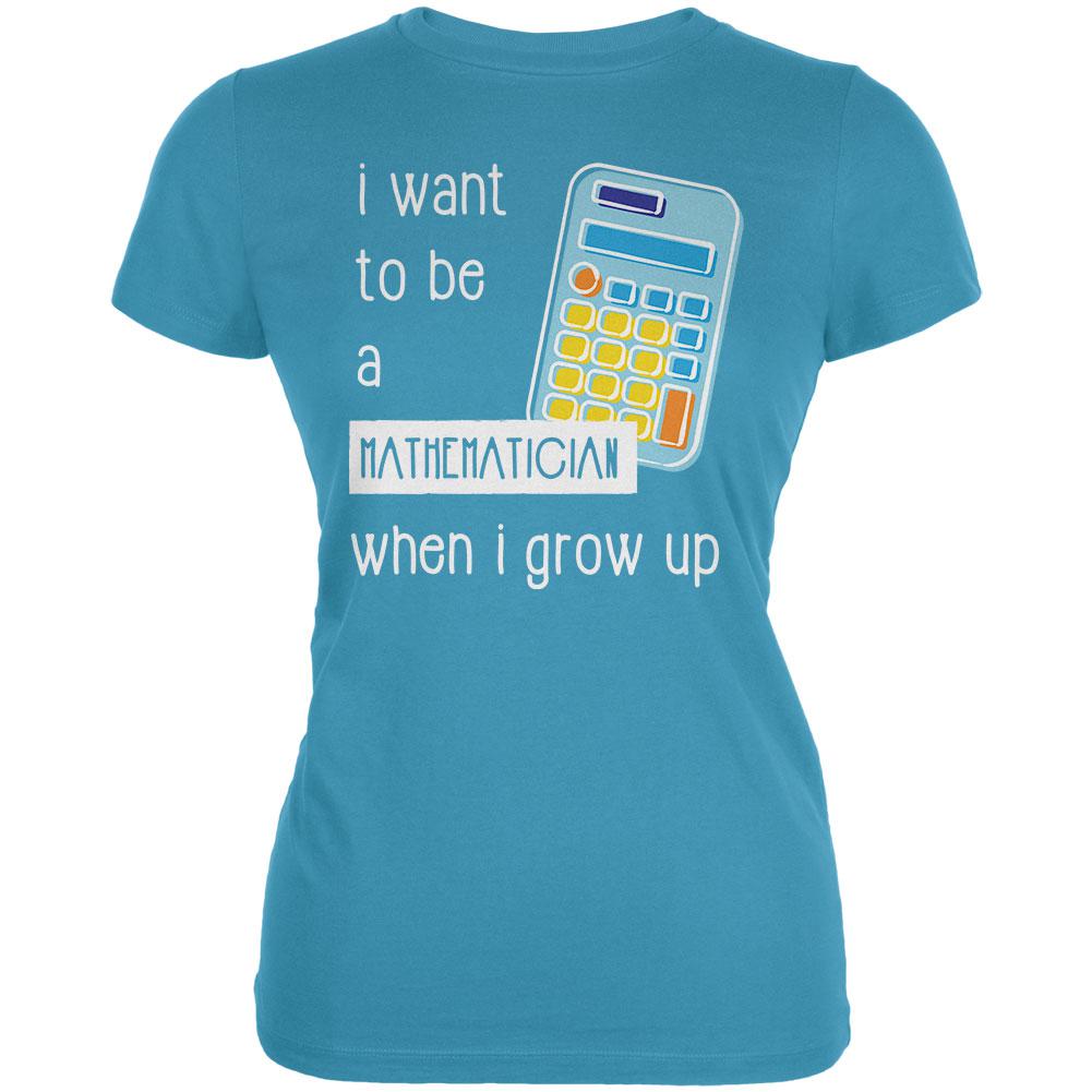 When I Grow Up Mathematician Juniors Soft T Shirt Juniors T-Shirts Old Glory LG Aqua