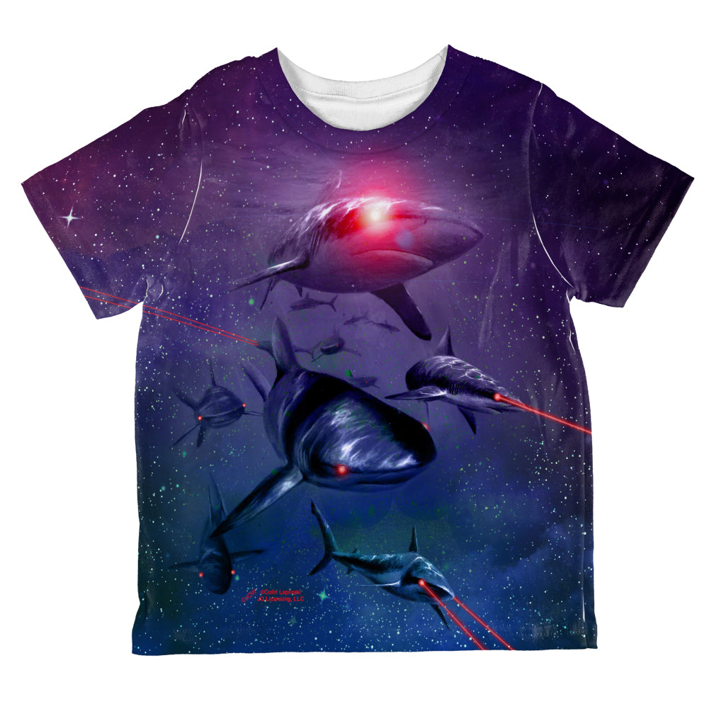 Laser Sharks In Space All Over Toddler T Shirt Toddler T-Shirts Old Glory 2T Multi