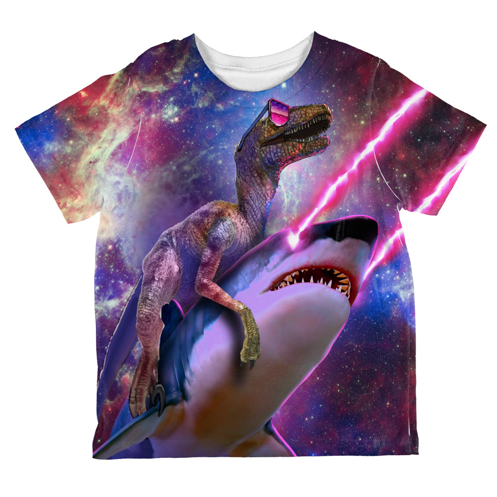 Velociraptor Laser Shark Galaxy All Over Toddler T Shirt Toddler T-Shirts Old Glory 2T Multi