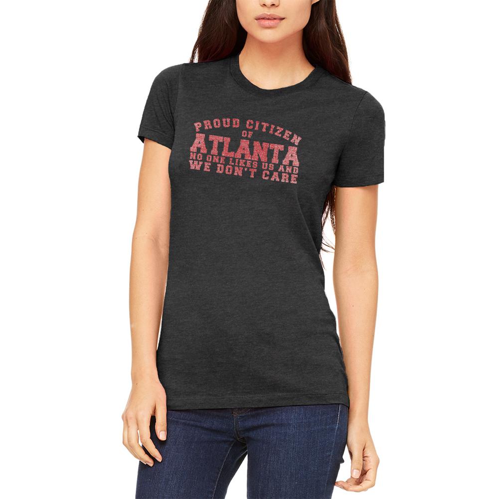 Proud No One Likes Atlanta Juniors Soft T Shirt Juniors T-Shirts Old Glory 2XL Heather Black