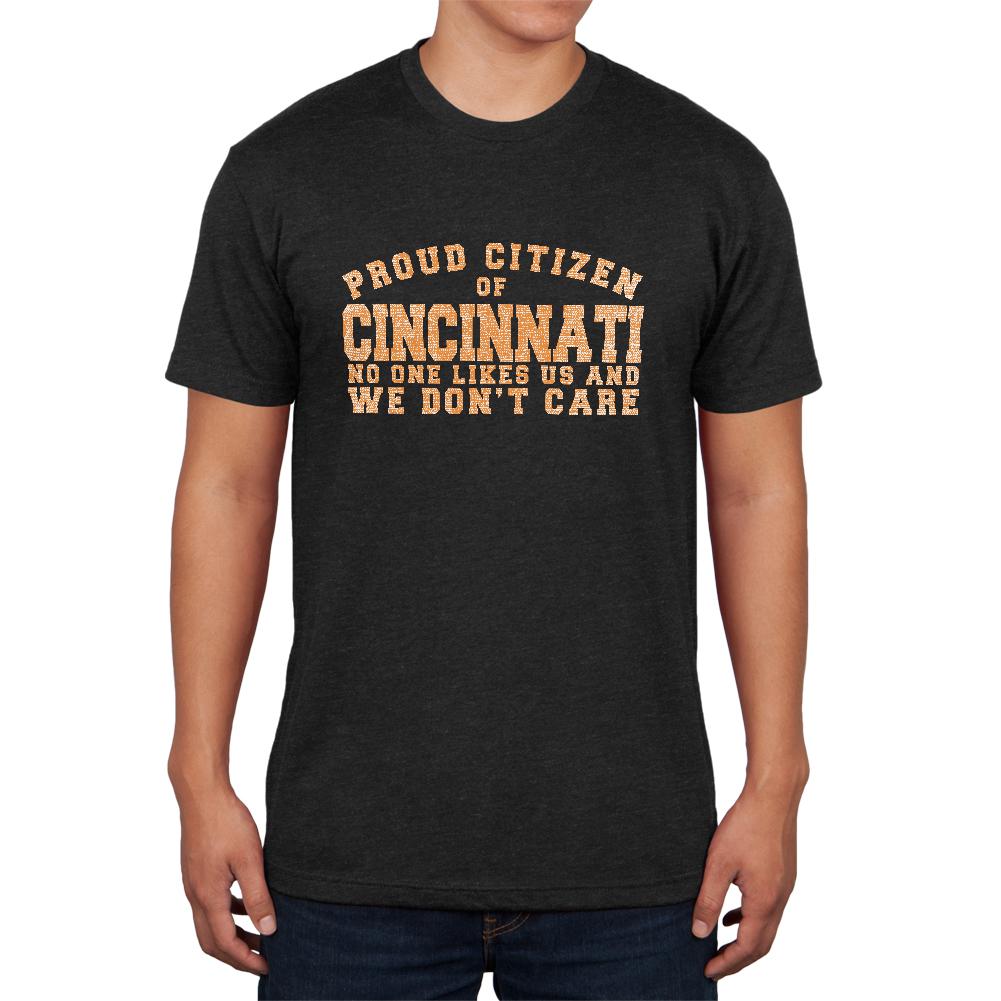 Proud No One Likes Cincinnati Mens Soft T Shirt Men's T-Shirts Old Glory 2XL Vintage Black