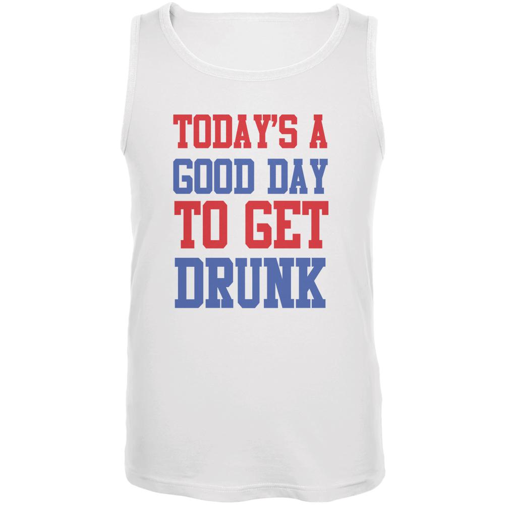 July 4th Good Day To Get Drunk Mens Tank Top Men's Tank Tops Old Glory 2XL White