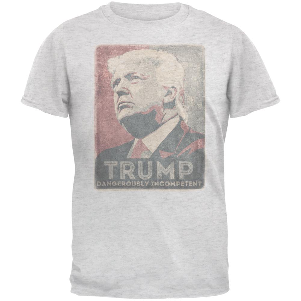 President Donald Trump Vintage Poster Dangerously Incompetent Mens T Shirt Men's T-Shirts Old Glory 2XL Heather White
