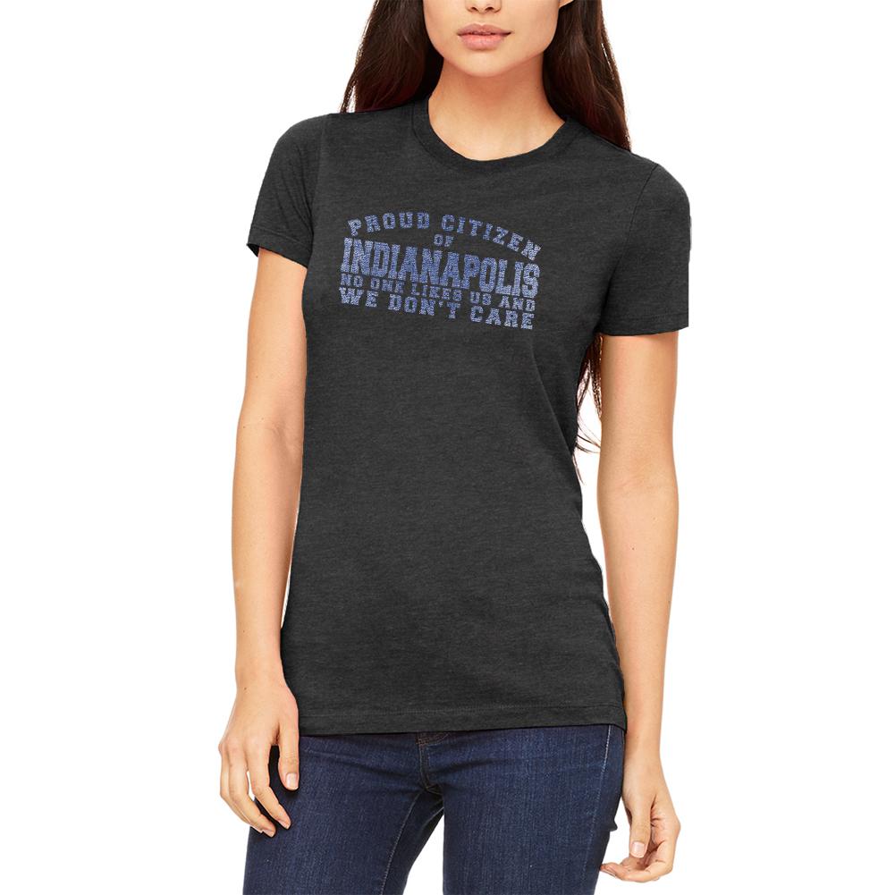 Proud No One Likes Indianapolis Juniors Soft T Shirt Juniors T-Shirts Old Glory 2XL Heather Black