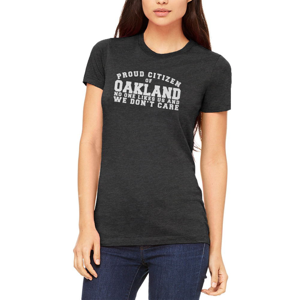 Proud No One Likes Oakland Juniors Soft T Shirt Juniors T-Shirts Old Glory 2XL Black