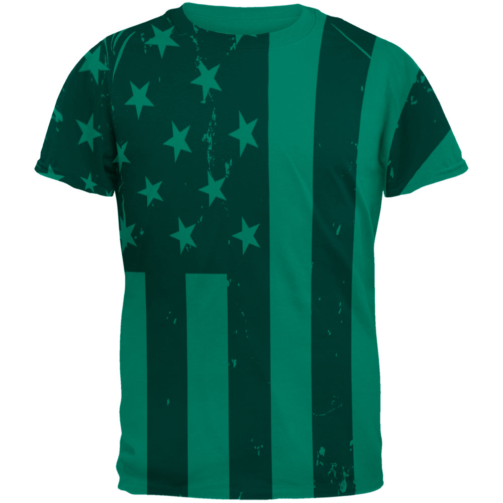 July 4th Black And White American Flag Mens T Shirt Men's T-Shirts Old Glory 2XL Jade Dome