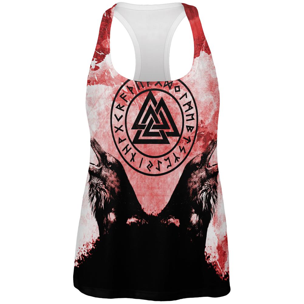 Berserker Viking's Blood Odin's Ravens All Over Womens Work Out Tank Top Women's Tank Tops Old Glory 2XL Multi