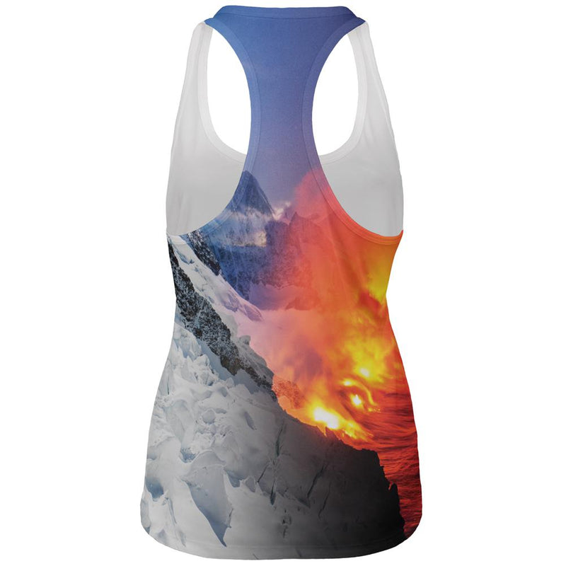 Extreme Nature Adventures Fire And Ice All Over Womens Work Out Tank Top Women's Tank Tops Old Glory