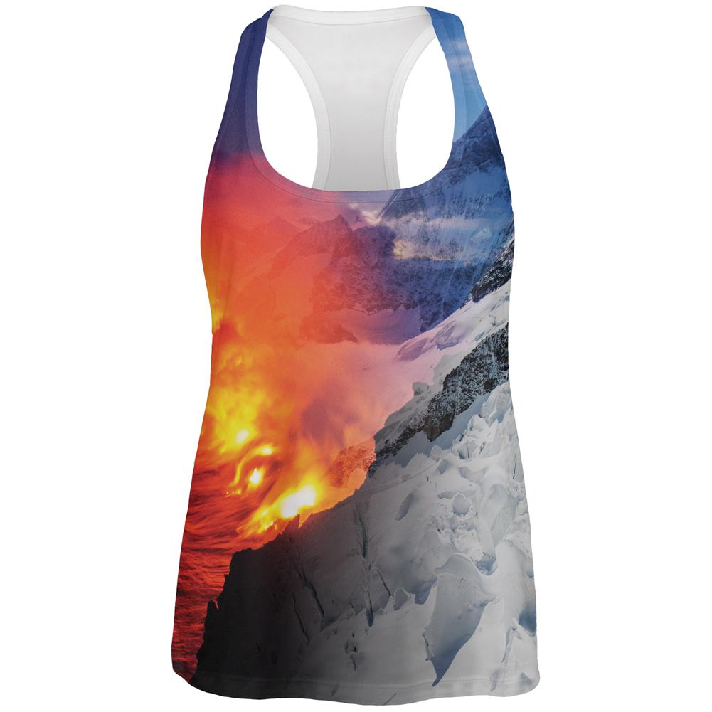 Extreme Nature Adventures Fire And Ice All Over Womens Work Out Tank Top Women's Tank Tops Old Glory 2XL Multi