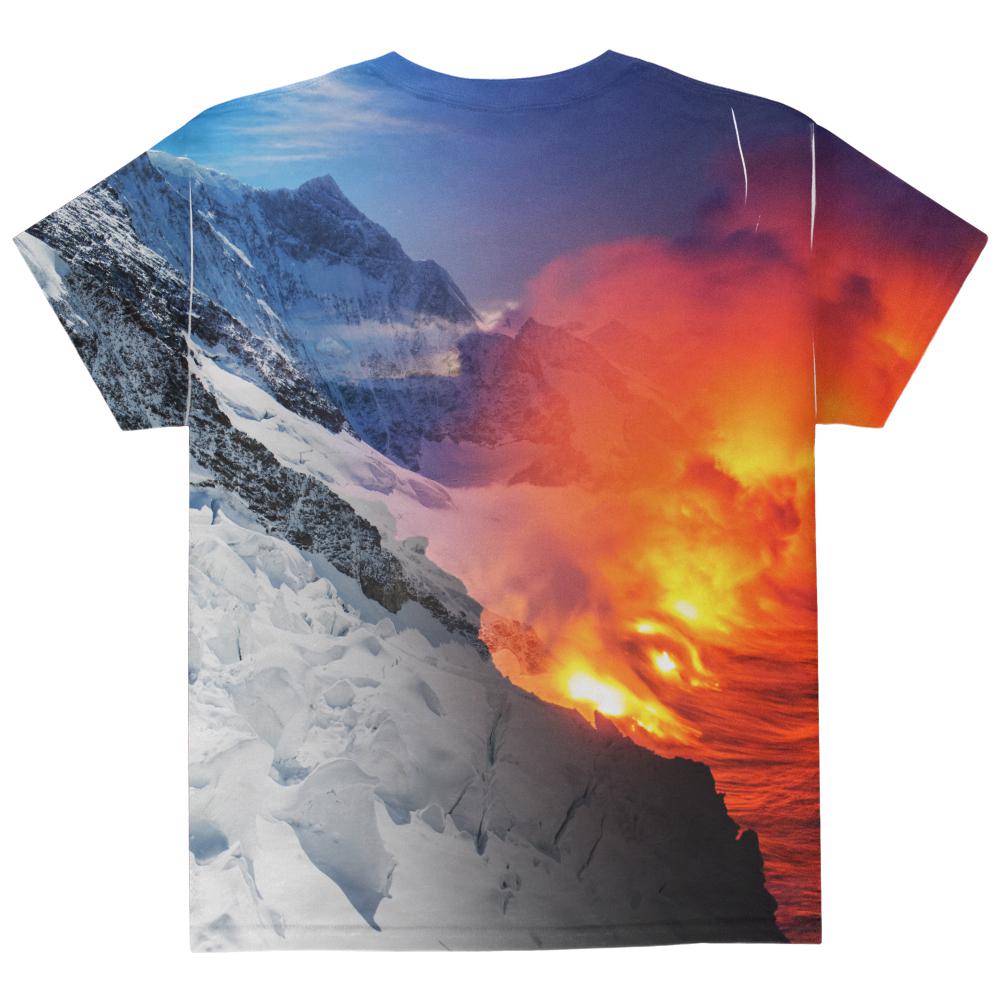 Extreme Nature Adventures Fire And Ice All Over Youth T Shirt Youth T-Shirts Old Glory