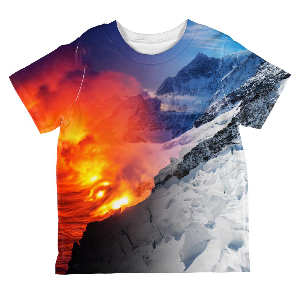 Extreme Nature Adventures Fire And Ice All Over Toddler T Shirt Toddler Tank Tops Old Glory 2T Multi