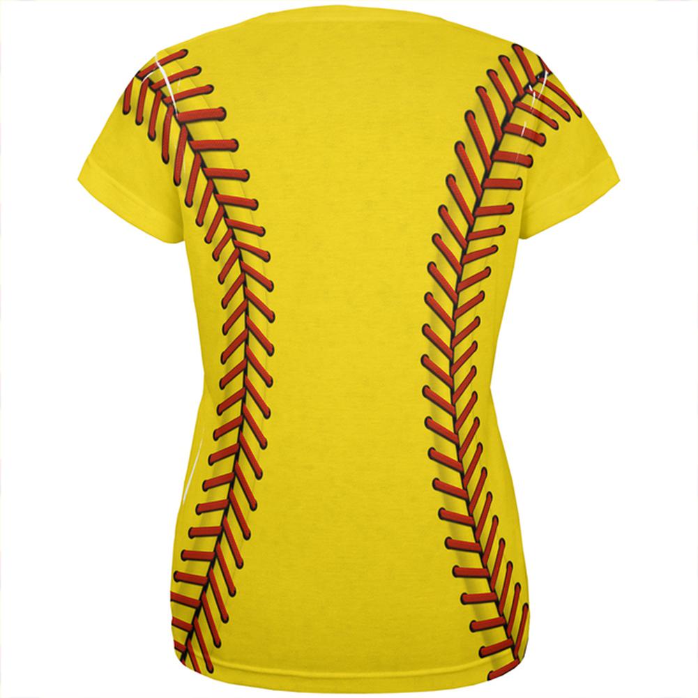 Softball Costume All Over Womens T Shirt Women's T-Shirts Old Glory