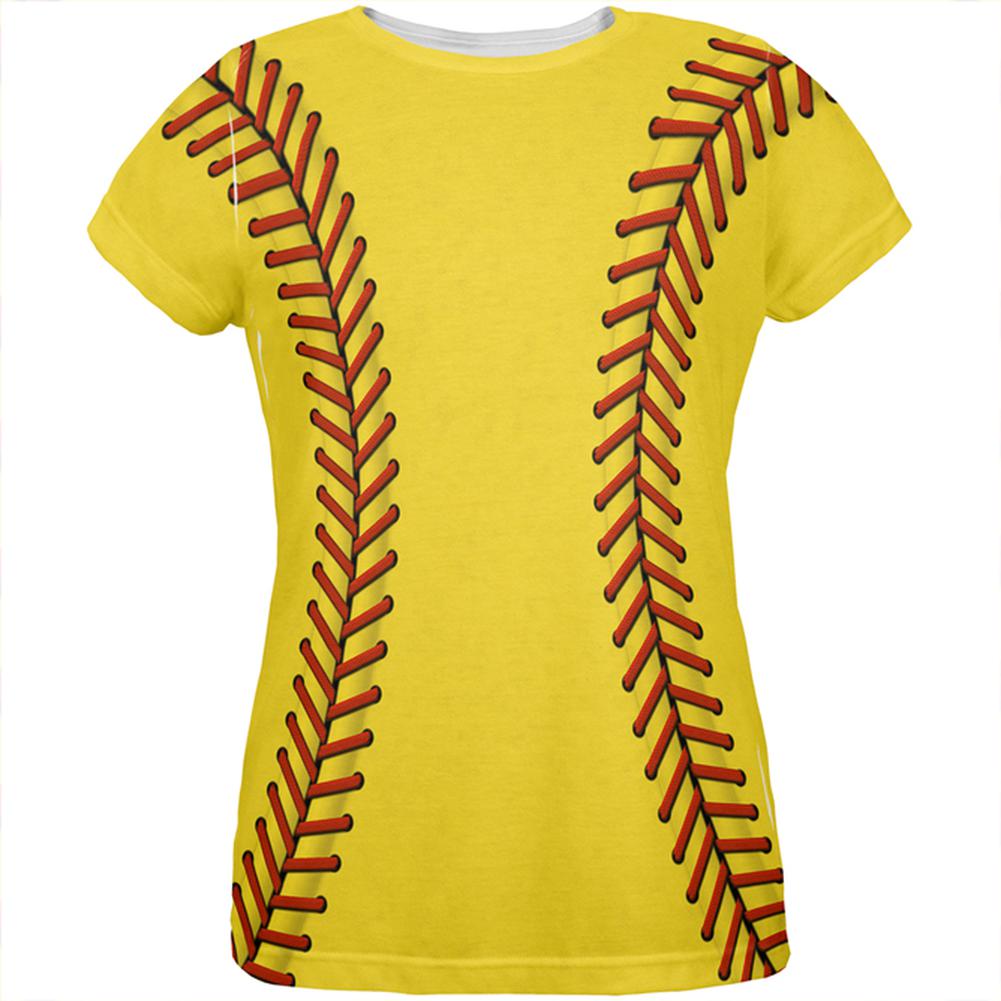 Softball Costume All Over Womens T Shirt Women's T-Shirts Old Glory 2XL Multi