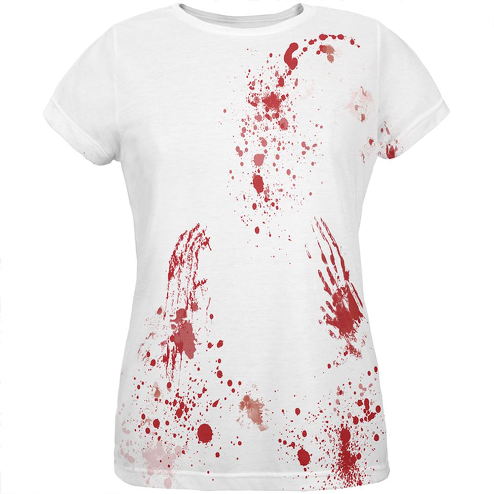 Halloween Blood Splatter All Over Womens T Shirt Women's T-Shirts Old Glory 2XL Multi