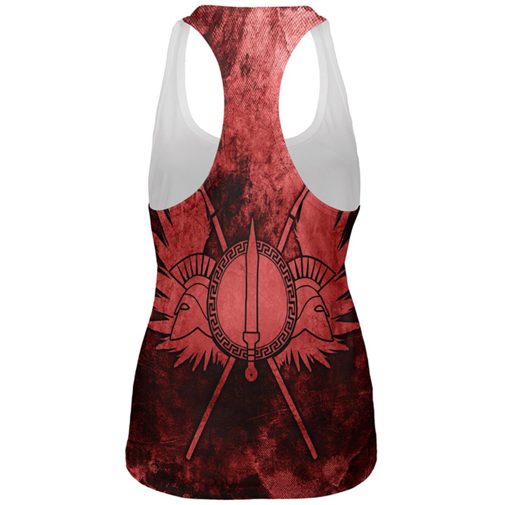 Spartan Greek Warrior Gladiator All Over Womens Work Out Tank Top Women's Tank Tops Old Glory