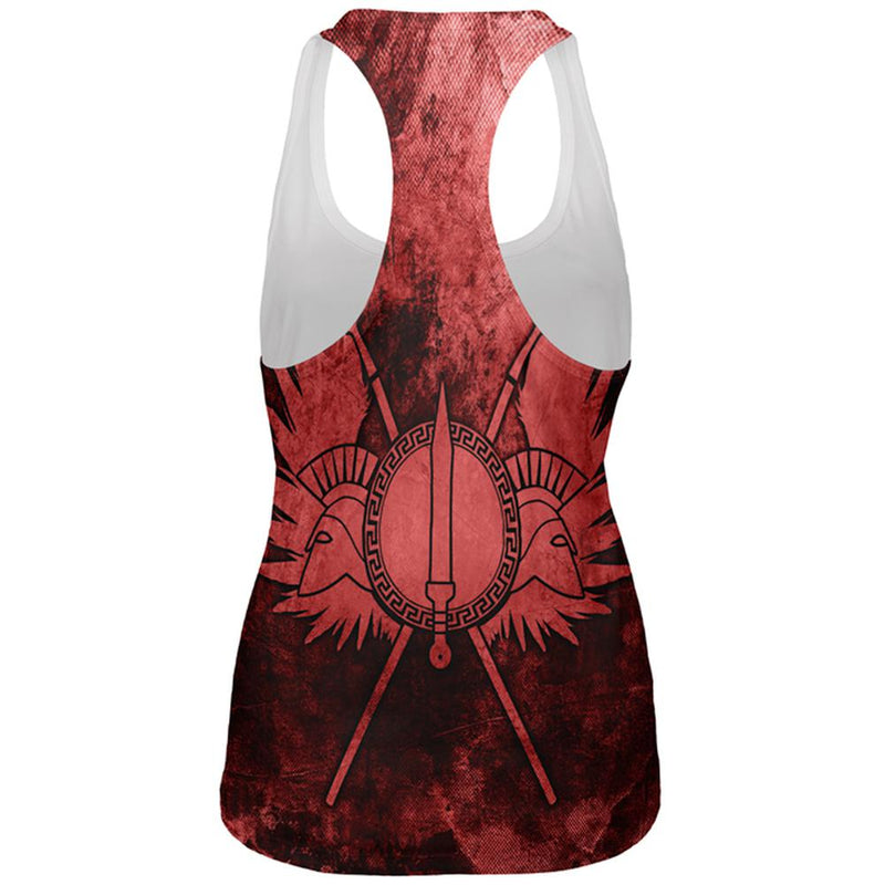 Spartan Greek Warrior Gladiator All Over Womens Work Out Tank Top Women's Tank Tops Old Glory